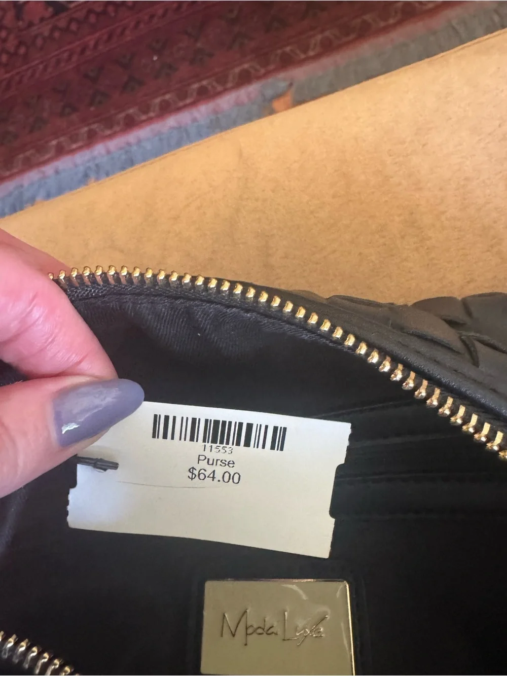 Woven Leather Hobo Bag - Black